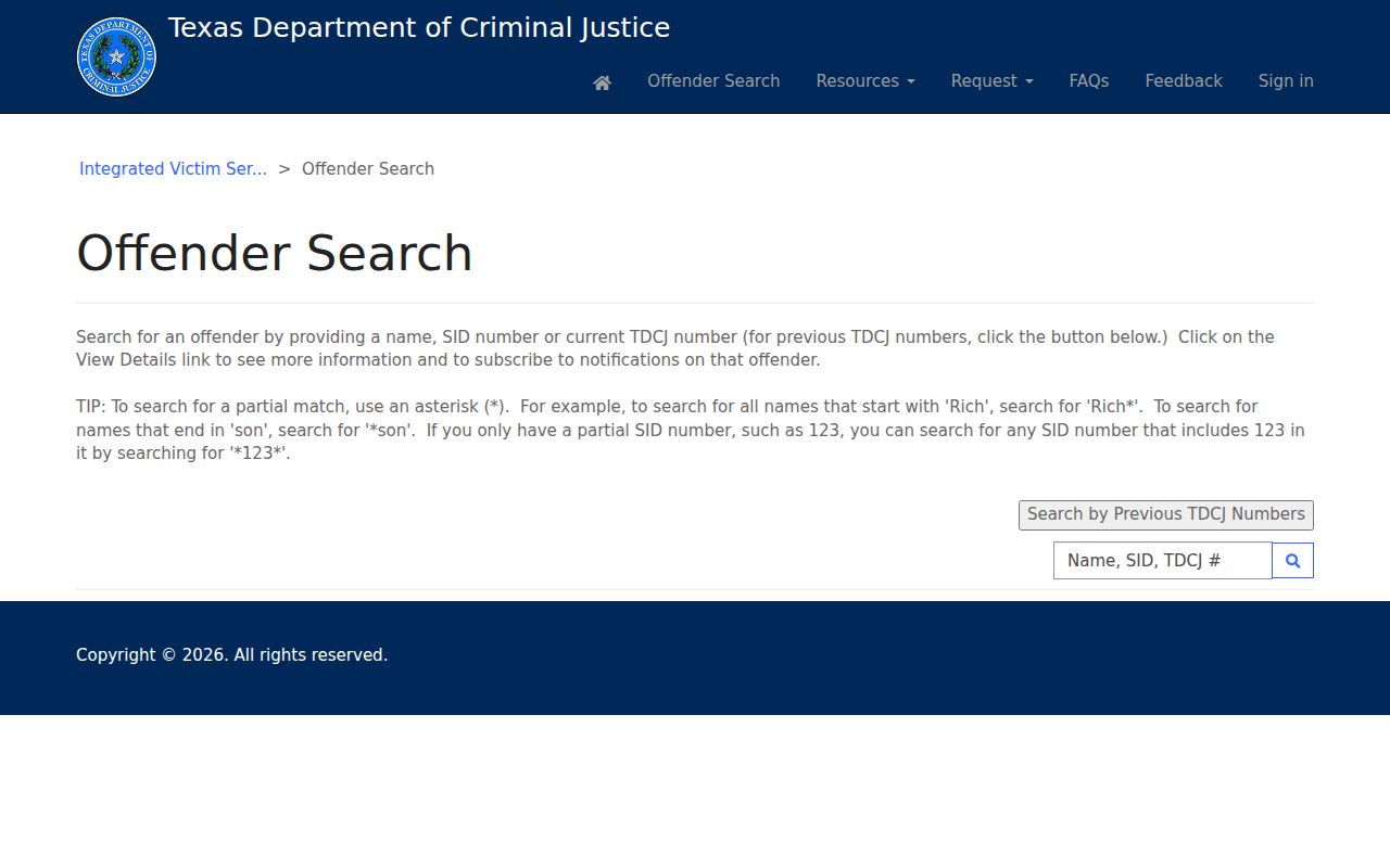 TDCJ IVSS search for state custody after a Mason County arrest