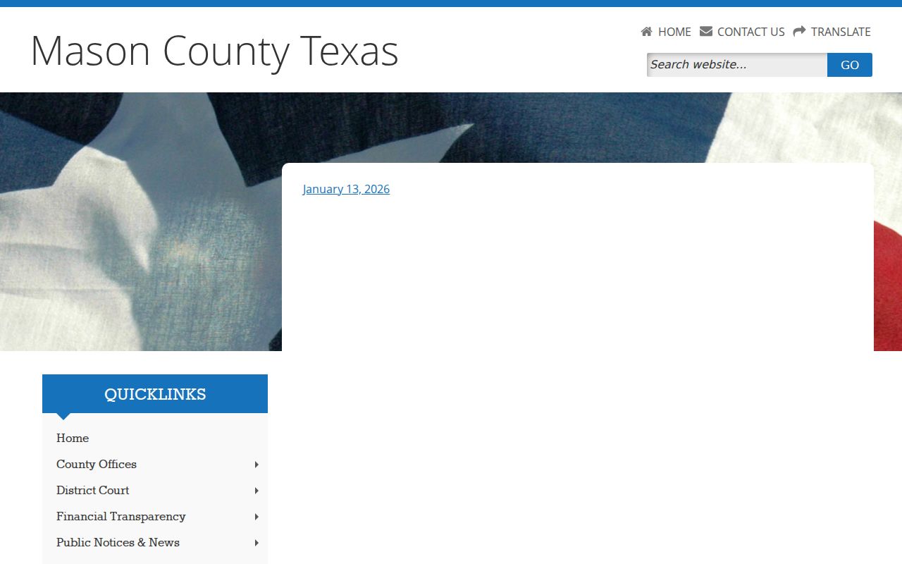 Mason County criminal court case docket links on the County Court page