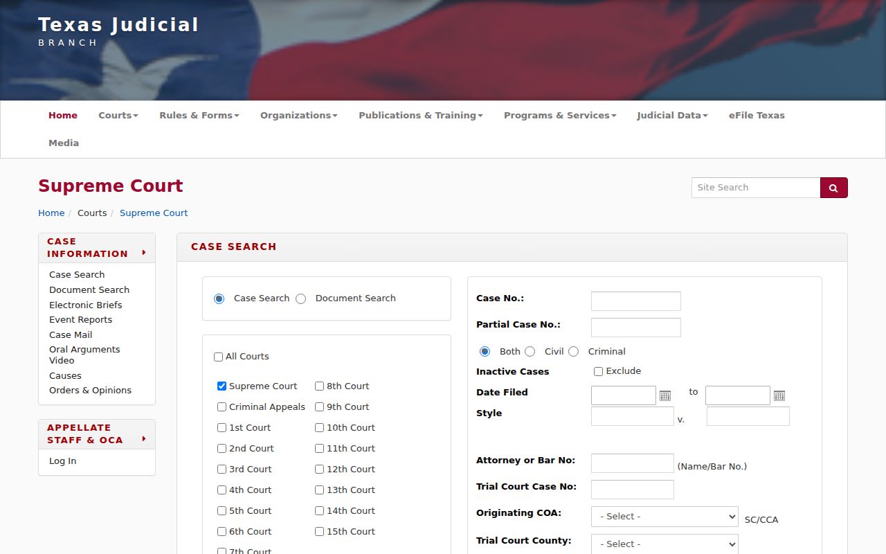 Texas appellate search for Mason County criminal court case appeals